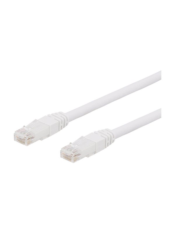 Deltaco Cat6a U/UTP RJ45 10m -verkkokaapeli, valkoinen