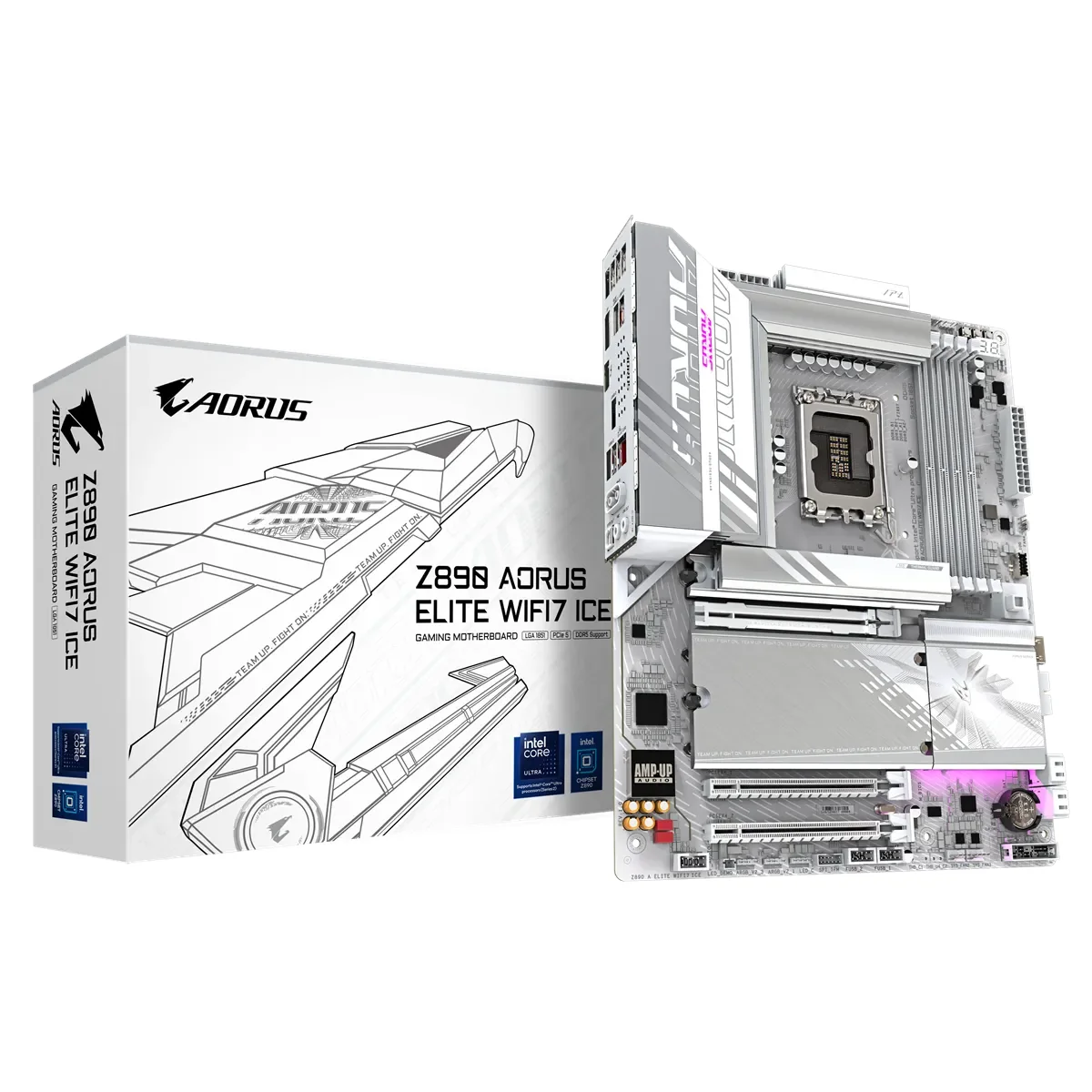GIGABYTE Z890 AORUS ELITE WIFI7 ICE Emolevy - Intel Z890 - Intel LGA1851 - DDR5 RAM - ATX