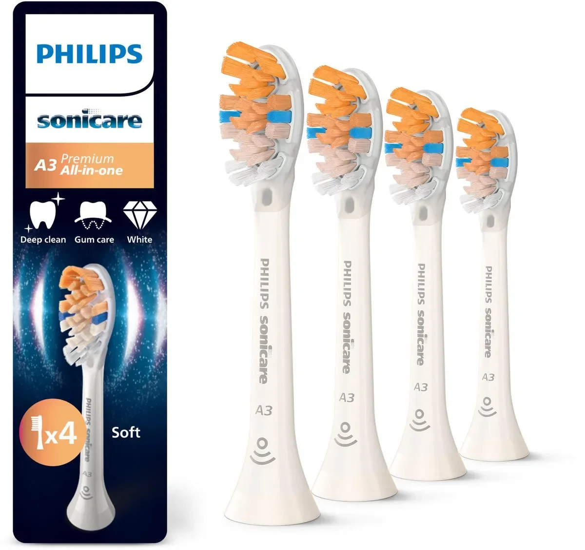 Philips HX9094 Sonicare A3 Premium All-in-One -hammasharjan päät - valkoinen - 4 kpl