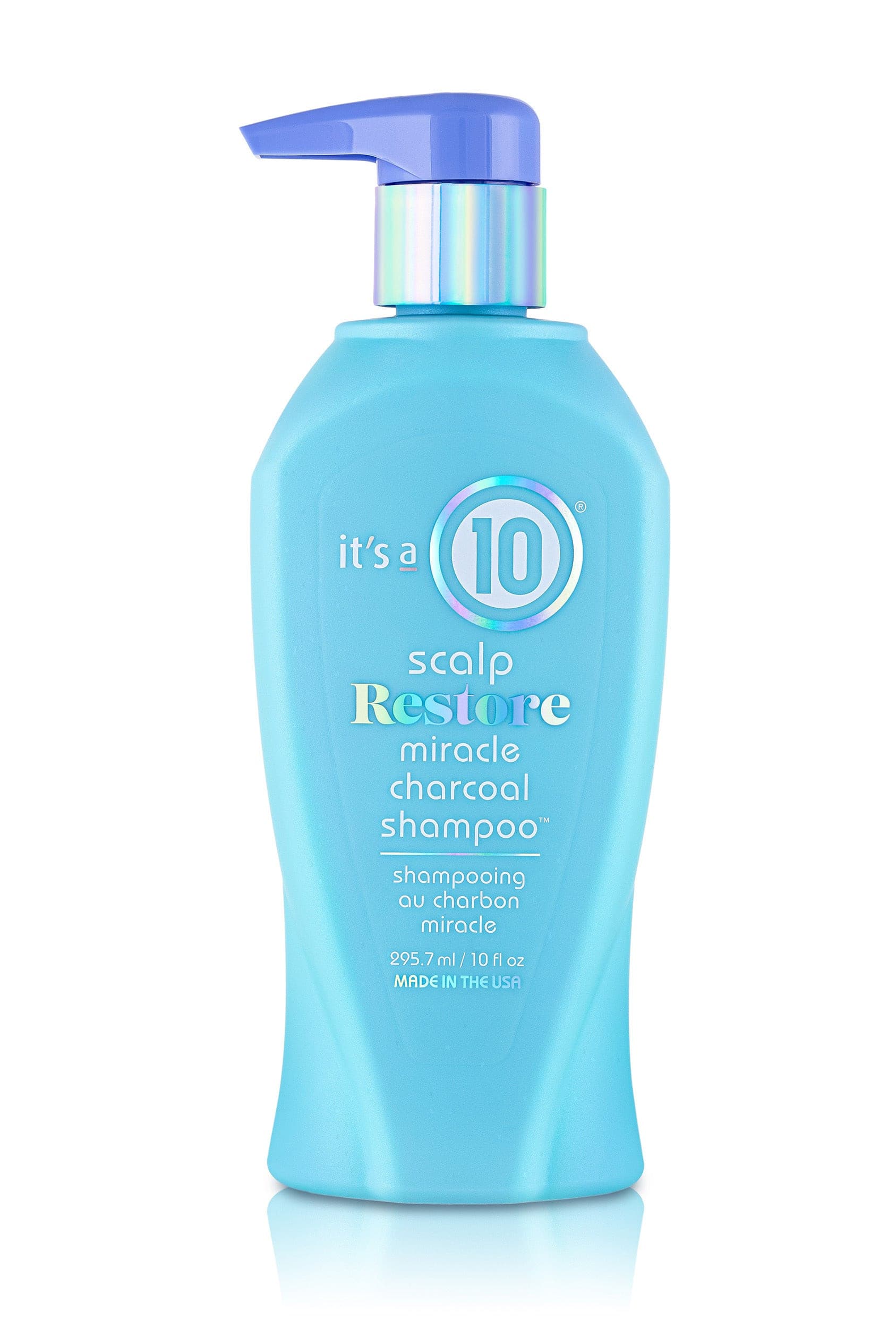 It's a 10 Scalp Restore Miracle Charcoal -hiusshampoo poistaa ylimääräisen öljyn ja tuotteen muodostumisen 10 unssia
