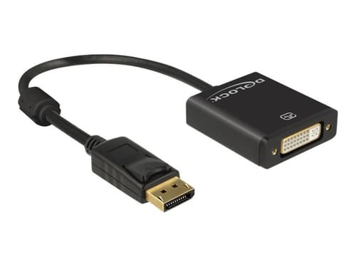 Delock Displayport-sovitin 0.2m Displayport Dvi-i Musta