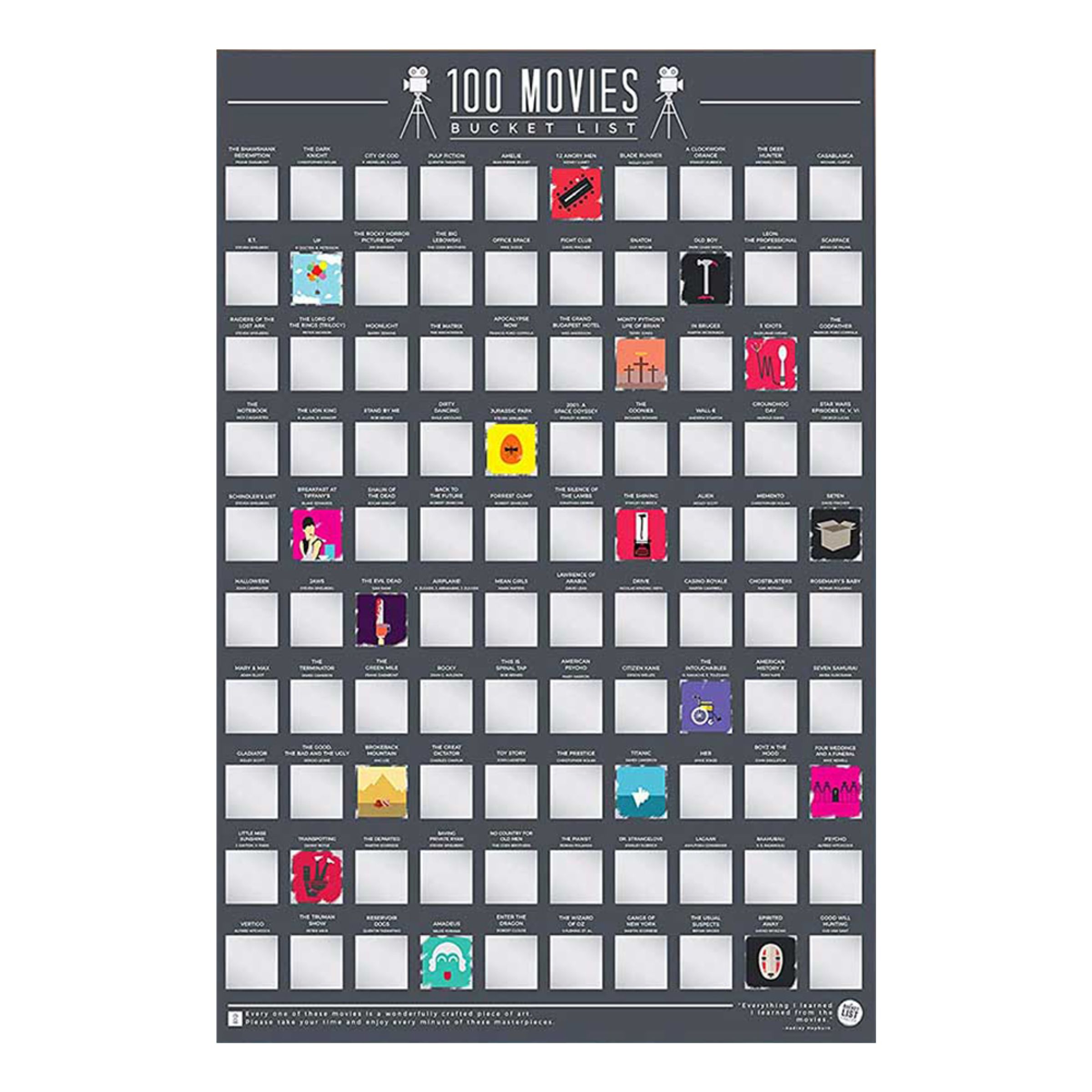 100 Movies Bucket List Raaputustaulu