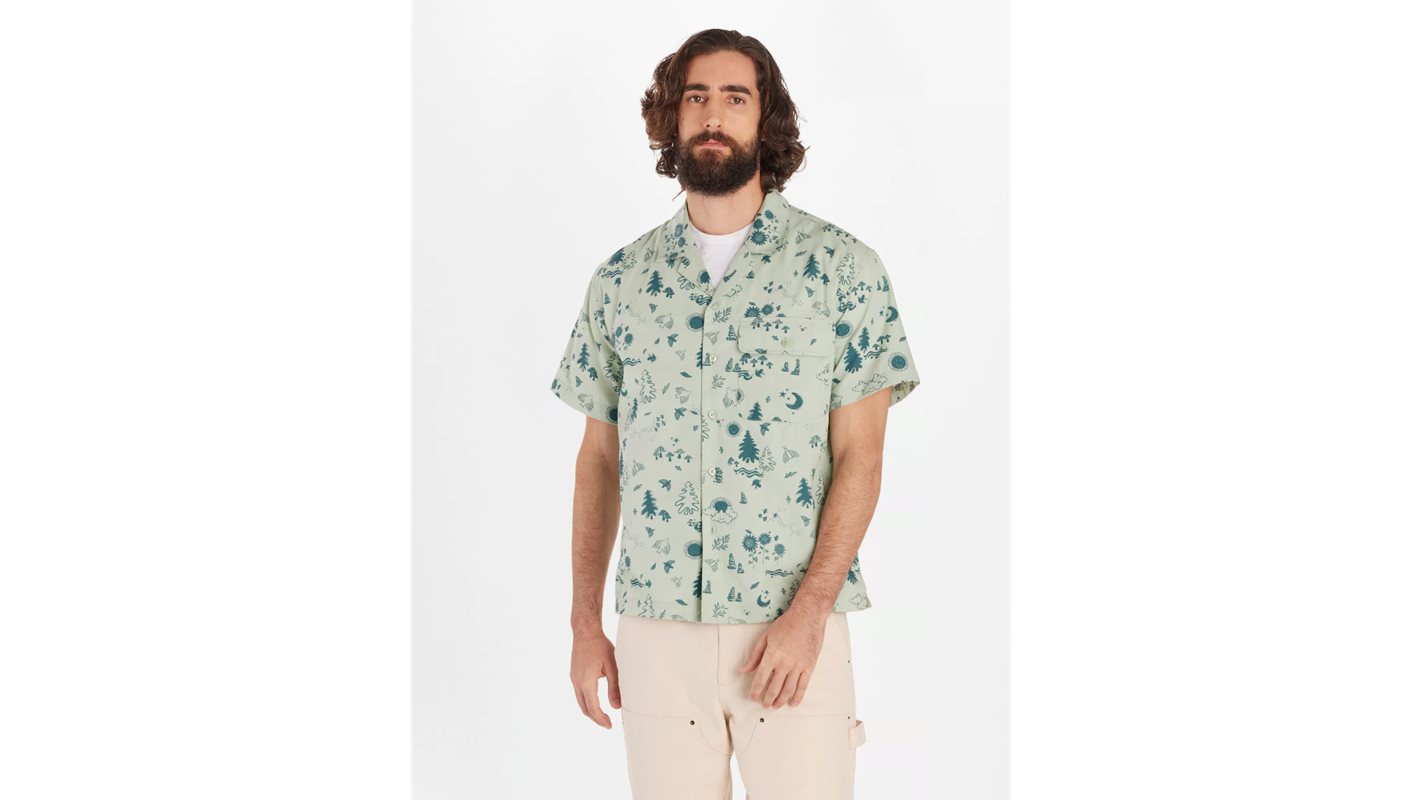 Marmot Muir Camp Novelty Ss Frosty Green Trail Mix - S