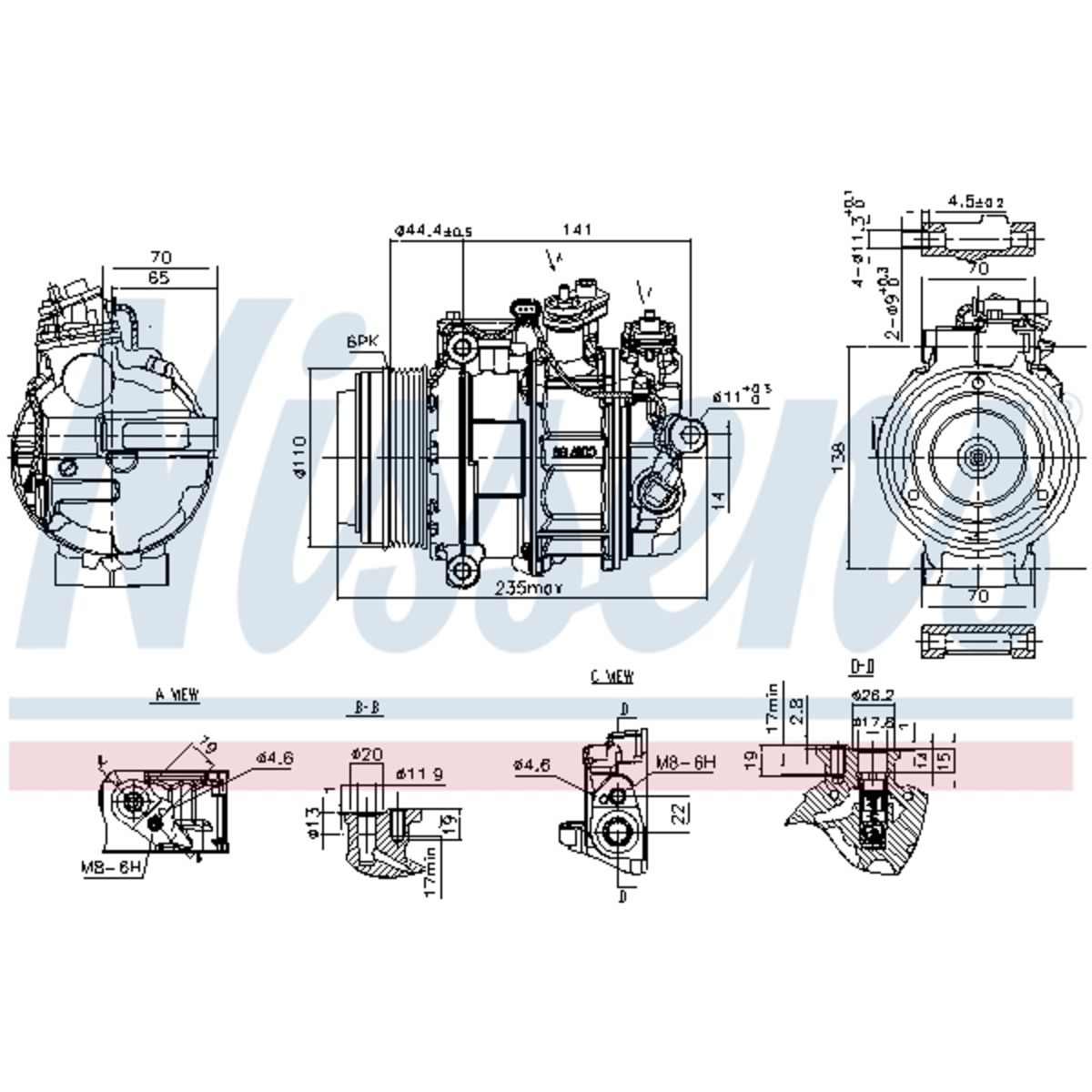 Ilmastoinnin kompressori NISSENS 890749