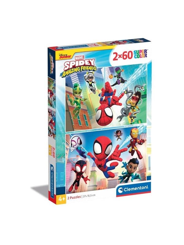 Clementoni Jigsaw Puzzle Super Color Spidey and His Amazing Friends 2x60pcs. Lattia