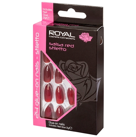 Royal Tekokynnet Salsa Red Stiletto - 24 kpl.