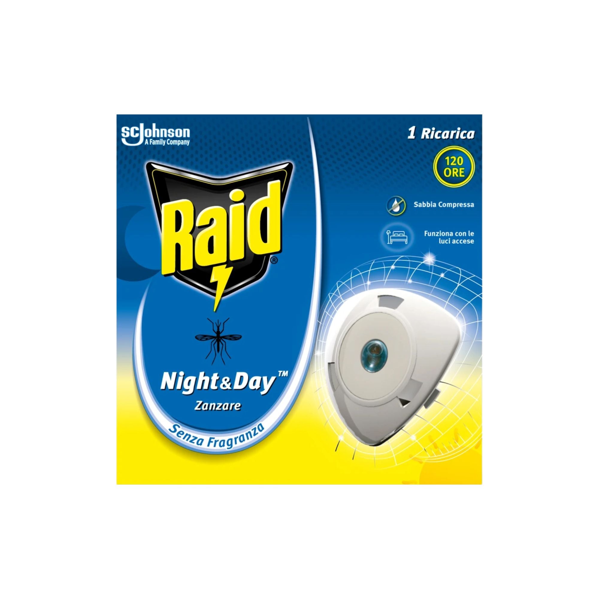 Raid Night & Day Zanzare Ricarica Singola, 1 Ricarica, Senza Fragranza 1 unità
