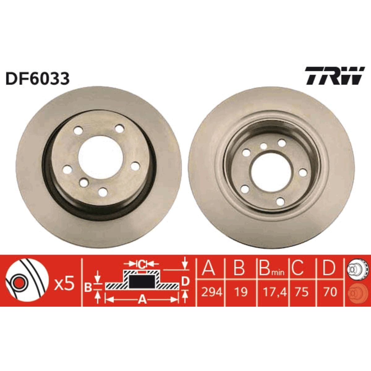 Jarrulevy TRW DF6033