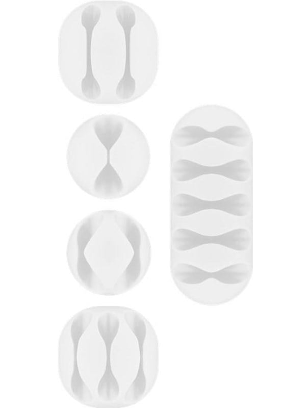 Goobay Kabelhanteringssats, vit 5-pack för att ordna och fästa, avtagbar