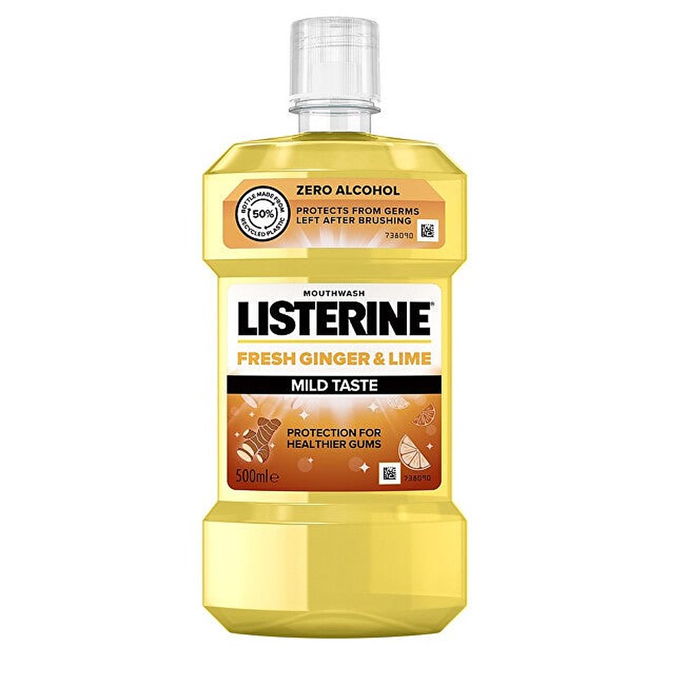 Listerine-suuvesi, jossa on herkkä tuoreen inkivääri- ja limetinmaku - 500 ml