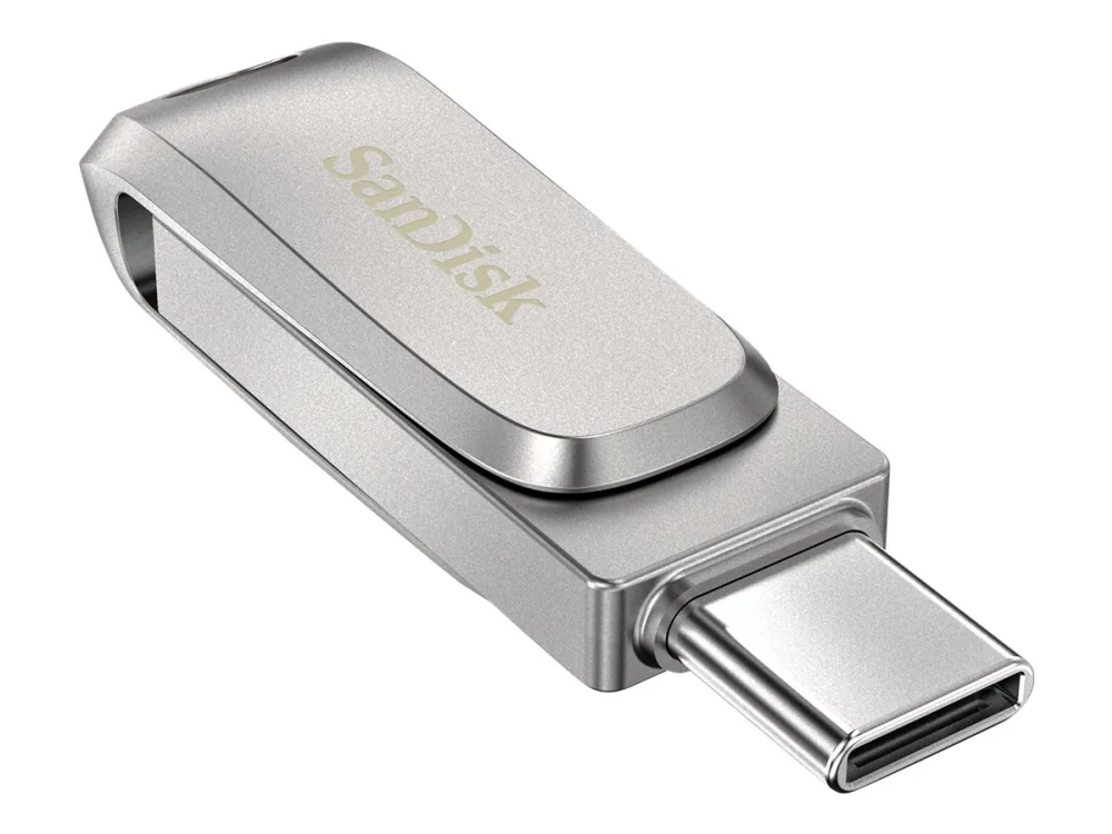SanDisk Ultra Dual Drive Luxe USB 3.2 Gen 1 256 Gt -muistitikku, hopea