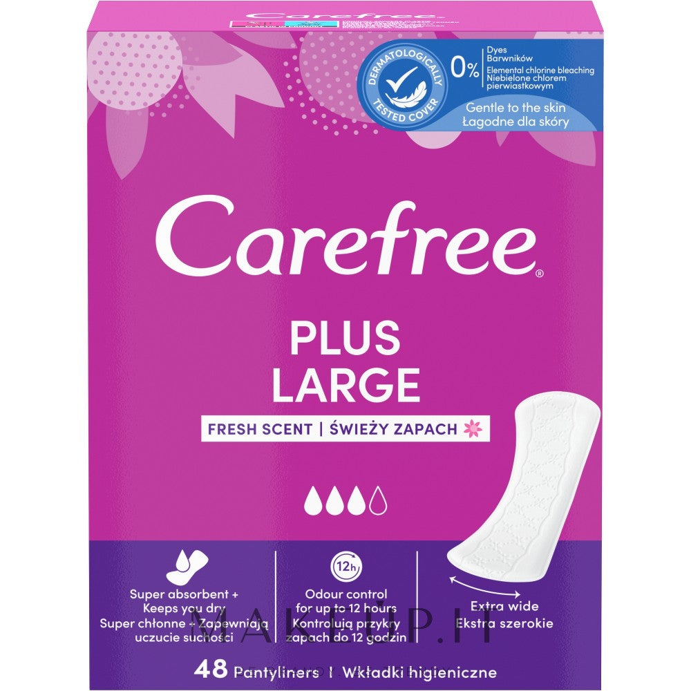 Carefree Plus Suuret pikkuhousunsuojat - 48 kpl
