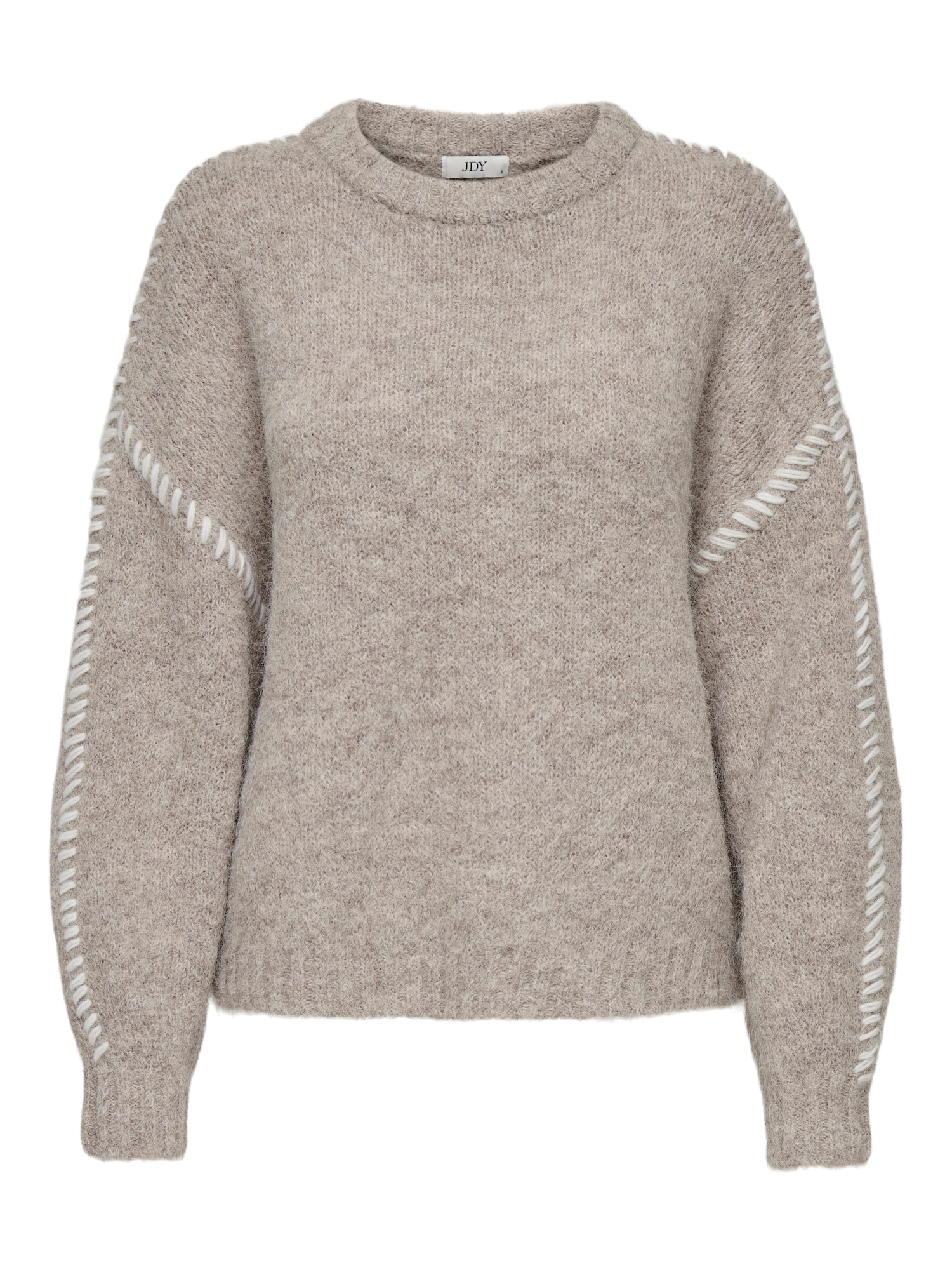JDY Neulepaita 'JDYZoey' taupe / valkoinen