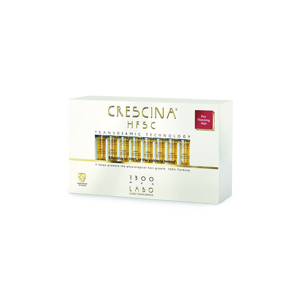 Crescina Transdermic 1300 Re-Growth hiustenkasvuhoito miehille 20x3,5 ml