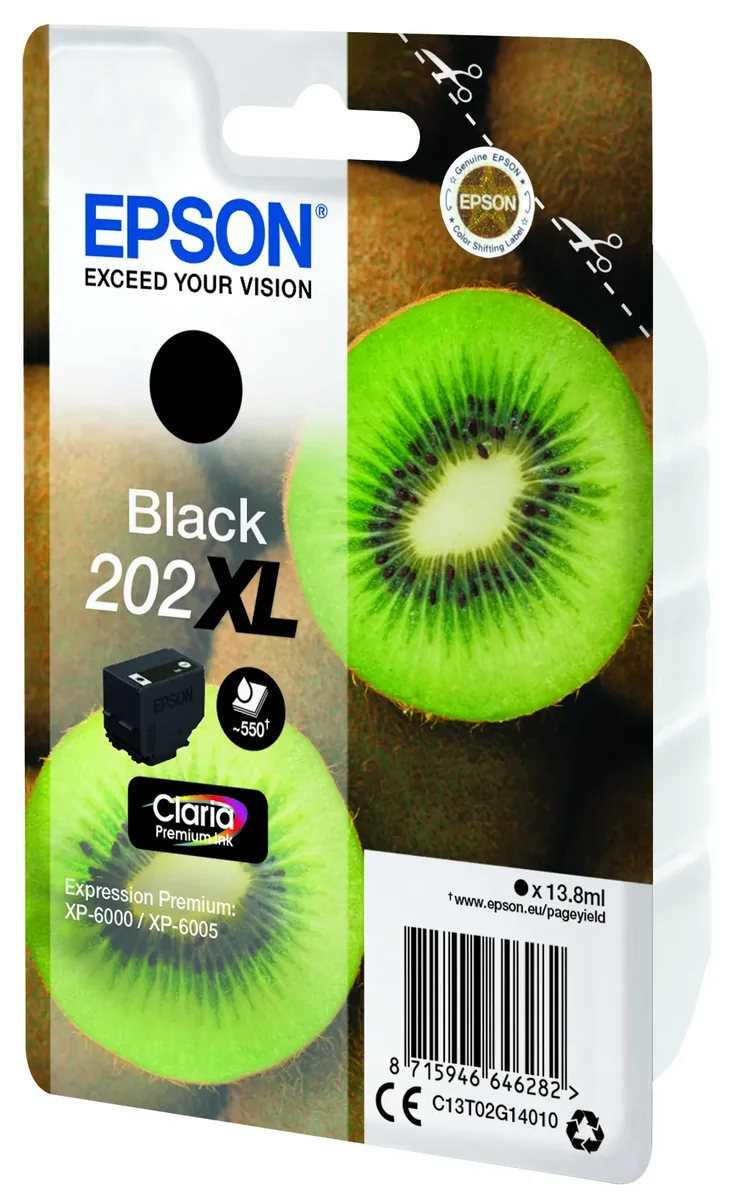 Epson 202XL-mustekasetti, 13.8 ml, musta