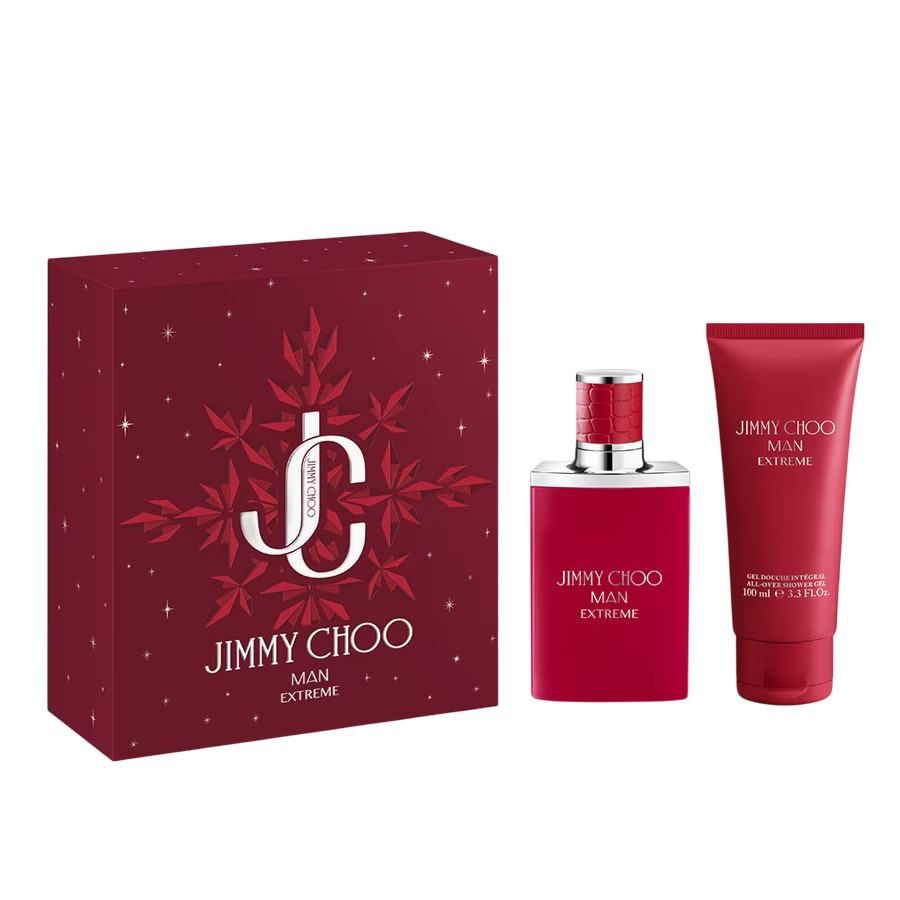 Setti Jimmy Choo: Man Extreme, Eau De Parfum, miehille, 50 ml + Man Extreme, Suihkugeeli, hiuksille ja vartalolle, kaikille ihotyypeille, 100 ml