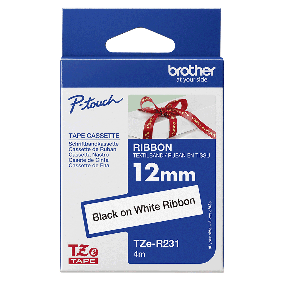 Brother Tape Kangas 12mm Tze-r231 Musta/valkoinen