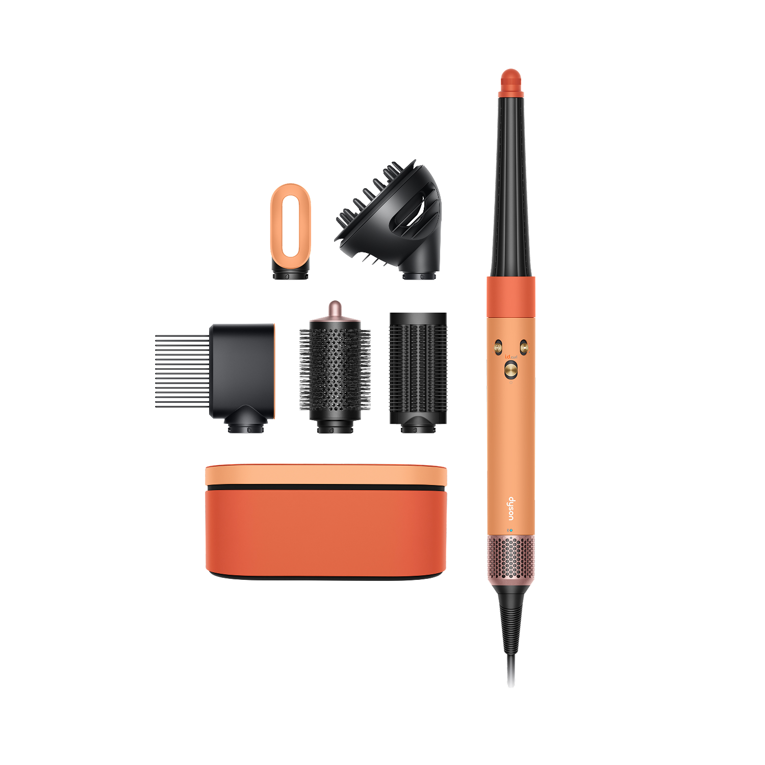 Dyson Airwrap i.d.TM monimuotoilija ja hiustenkuivain – Curly+Coily (Ceramic apricot/Topaz)
