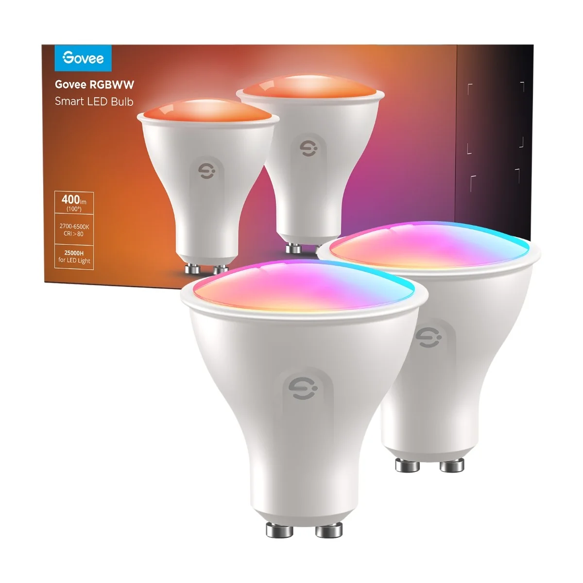 Govee GU10 Wif i& BLE RGBWW Bulb 400 lm (2-pack)
