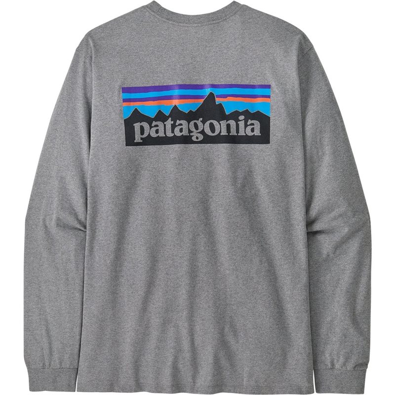 Patagonia P-6 Logo LS Responsibili-Tee Men Gravel Heather - XL
