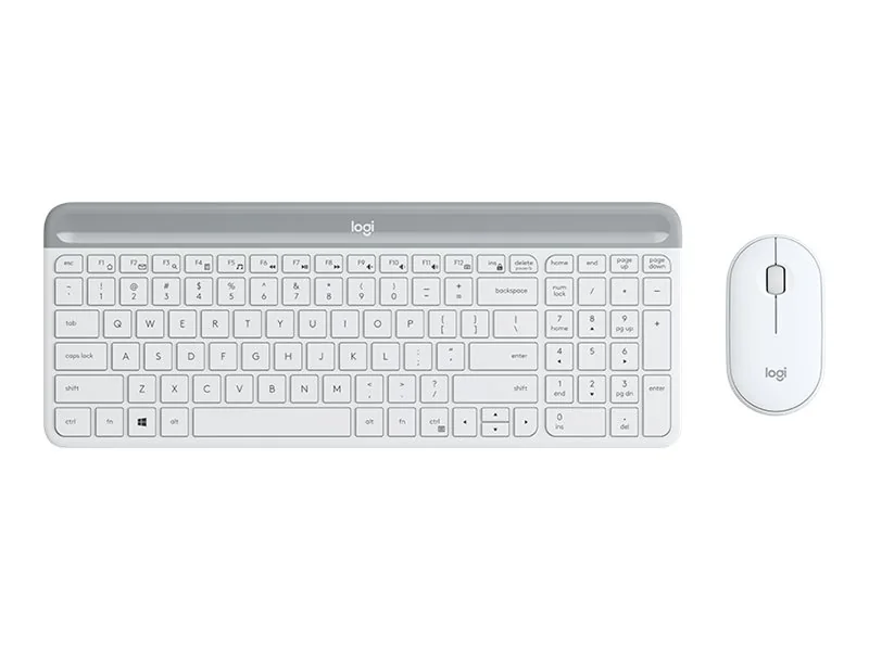 Logitech MK470 Slim Wireless Näppäimistö & Mouse Combo - Off-White - Näppäimistö ja Hiirisetti - Pohjoismainen - Valkoinen