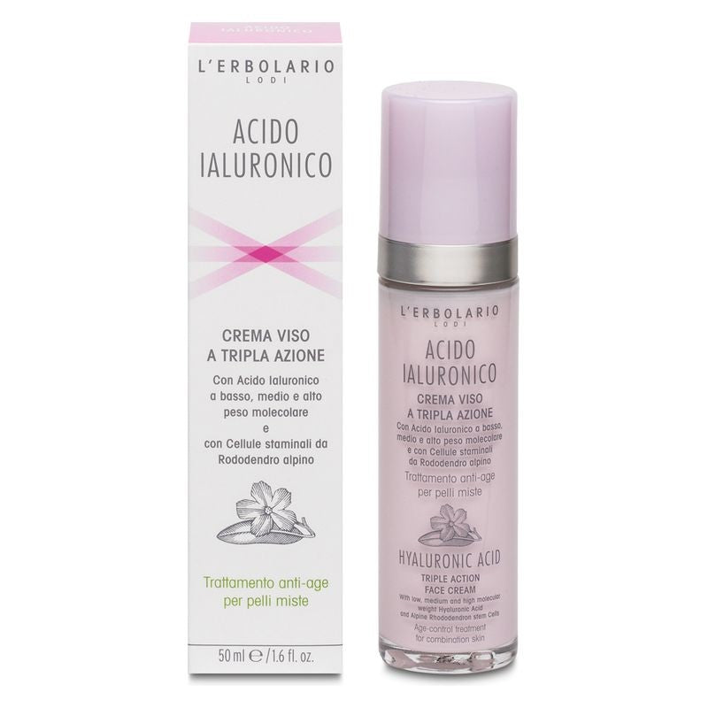 L'Erbolario Hyaluronihappo Kasvovoide Kolmiteho Sekaiholle 50 ml