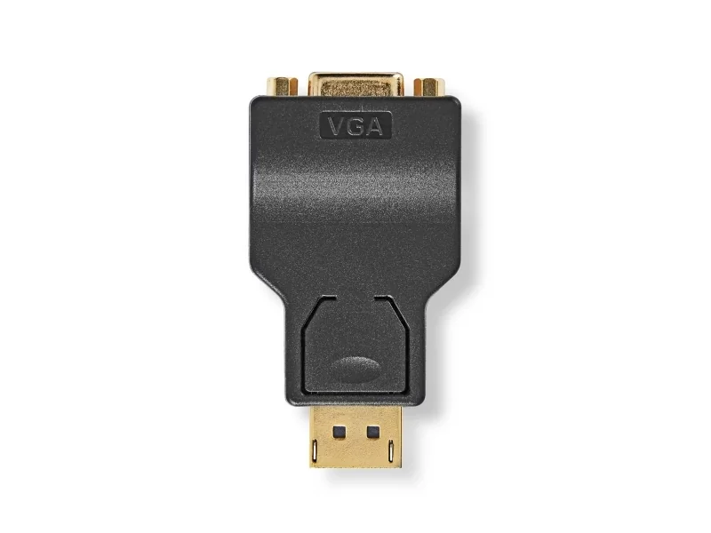 DisplayPort-sovitin | DisplayPort uros | VGA Naaras | 1080p | Kullattu | Suora | Pyöreä | ABS-Muovi | Antrasiitti | Laatikko