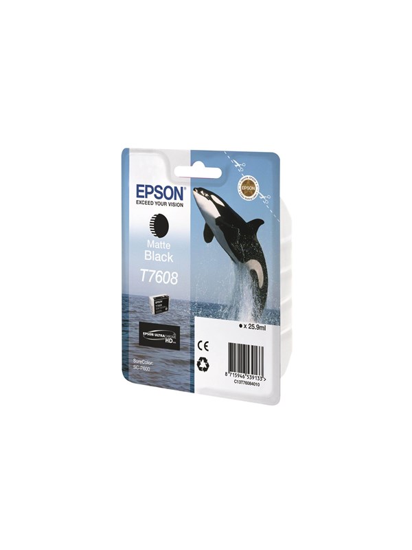 Epson T7608 M Black, Musta, 25,9 ml, 1 kpl, Kertapakkaus