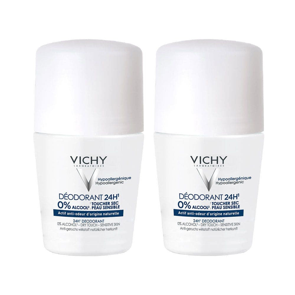Vichy 24 tunnin deodorantti ilman alumiinisuoloja Pallo 2x50ml Erä × 2