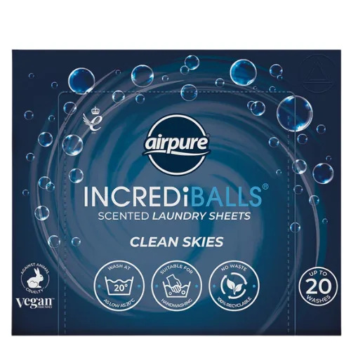 Airpure Incrediballs Clean Skies Tuoksuvat Pyykinpesulevyt - 20 kpl