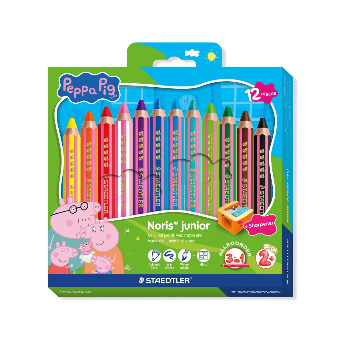 Värikynät STAEDTLER Noris® Junior Gurli Pig - 12 kpl värilajitelma