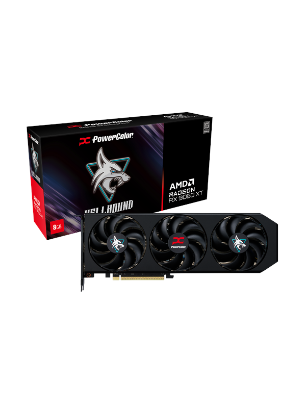 PowerColor Radeon RX 9060 XT Hellhound OC - 8GB GDDR6 RAM - Näytönohjaimet