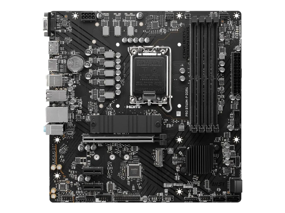 MSI PRO B760M-P DDR4 Emolevy - Intel B760 - Intel LGA1700 - DDR4 RAM - Micro-ATX