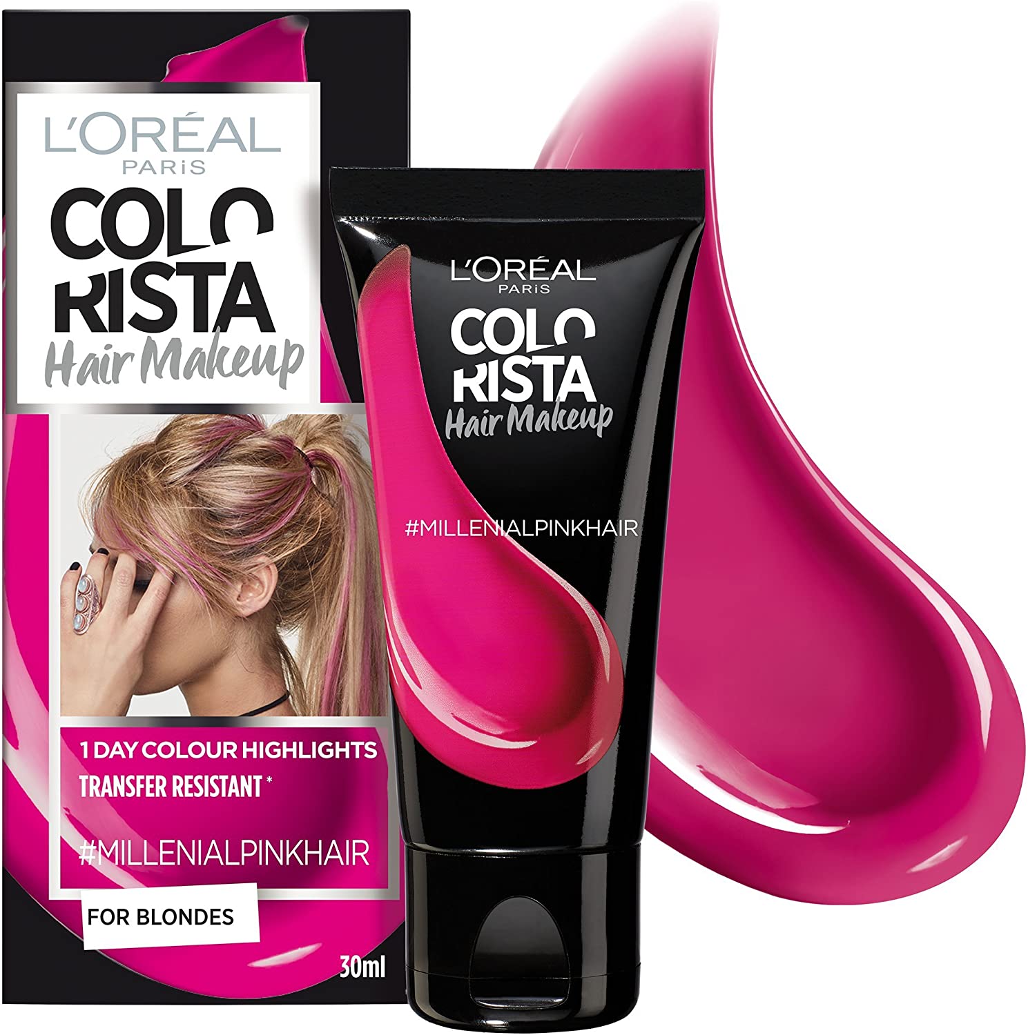 L'Oreal Paris, Colorista meikki, puolipysyvä hiusväri, #millenialpink, 30 ml
