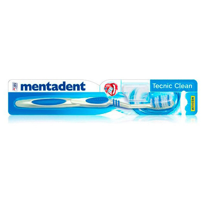 Mentadent Tecnic-hammasharja Clean Keskikova Suojuksella