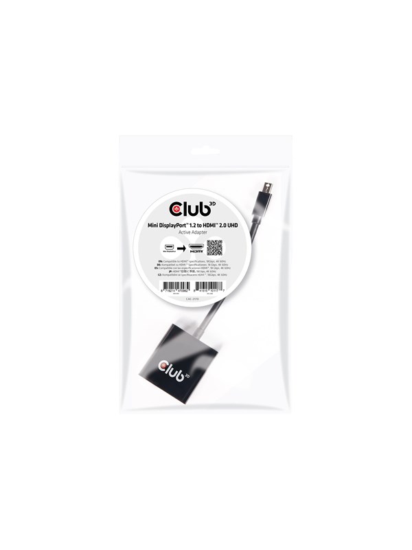 CLUB3D Mini DisplayPort 1.2 to HDMI 2.0 UHD Active Adapter