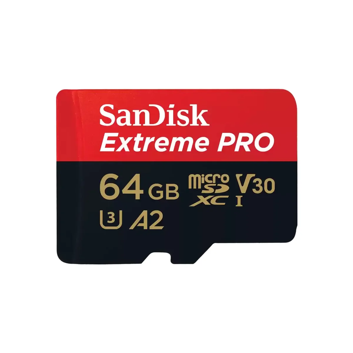 SanDisk Extreme Pro - Flash-muistikortti (microSDXC-SD-sovitin sisältyy) - 64 GB - A2 / Video Class V30 / UHS-I U3 / Class10 - microSDXC UHS-I