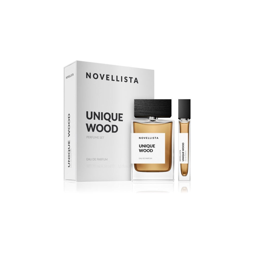 NOVELLISTA Unique Wood unisex setti Eau de Parfum 75 ml + Eau de Parfum 10 ml