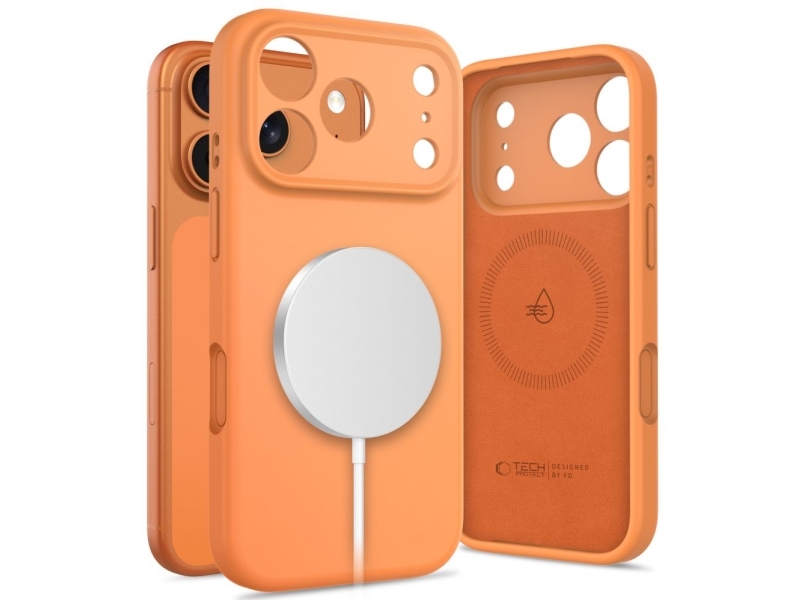 Tech-Protect Silicone MagSafe Case for iPhone 17 Pro Max - Orange