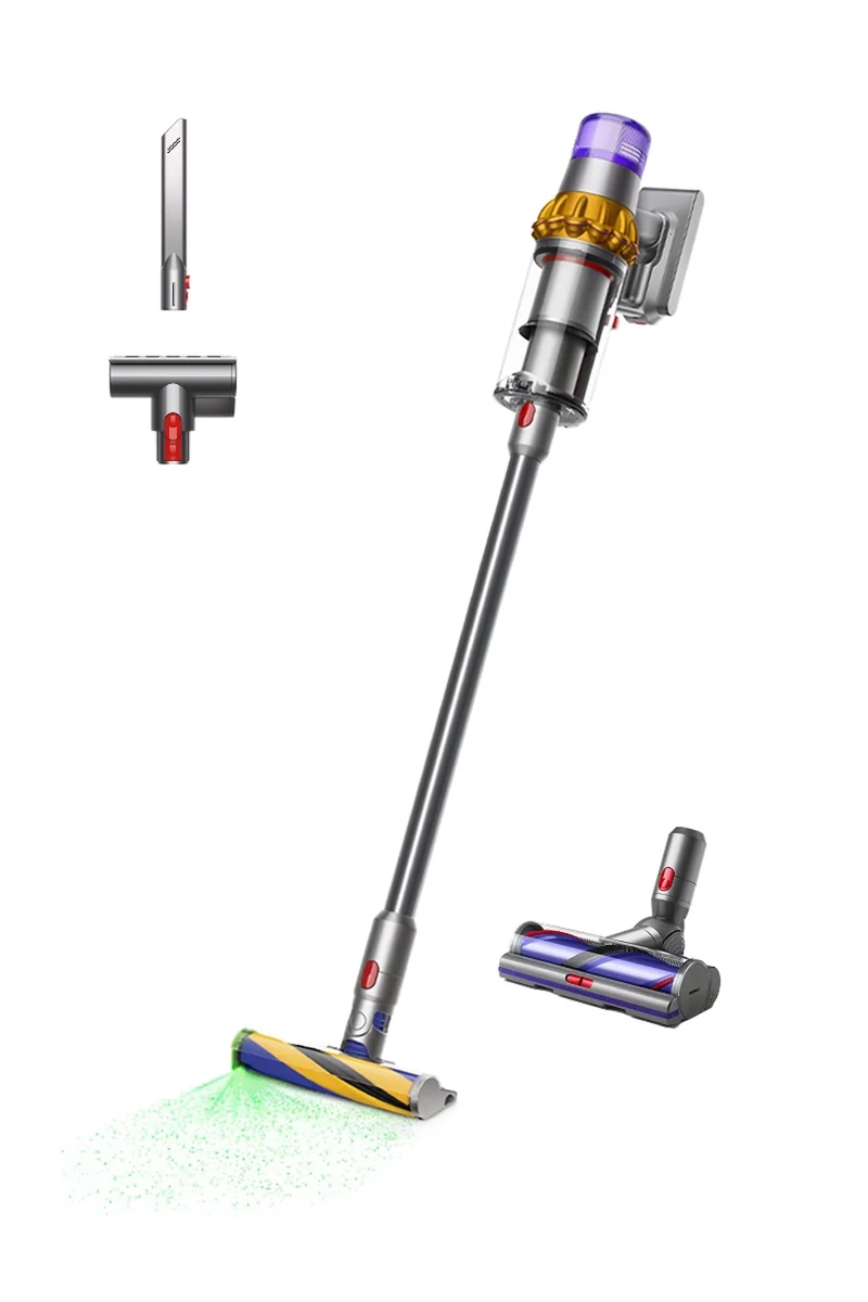 Dyson V15 Detect Absolute, 2-in-1-varsi-imuri, Pussiton, Ruostumaton teräs, 0,77 L, Kuiva, HEPA