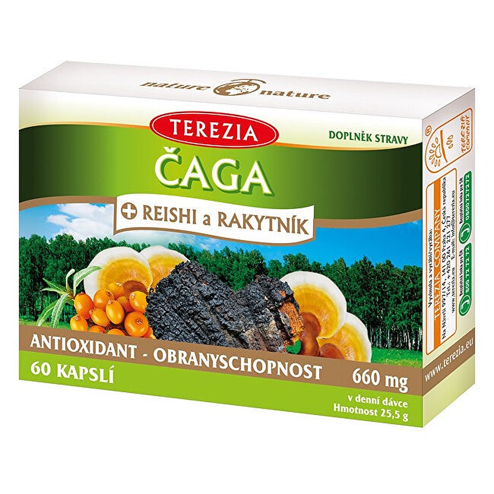 Terezia company Pakurikääpä + reishi ja 60 kapselia tyrniä