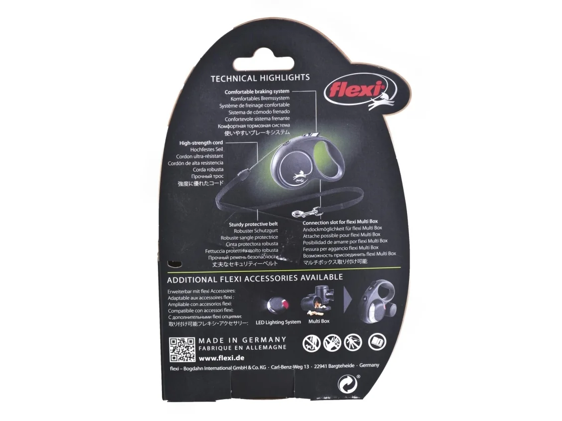 Flexi Black Design S 5 m Fleksibel hundesnor Fleksibel hundesnor