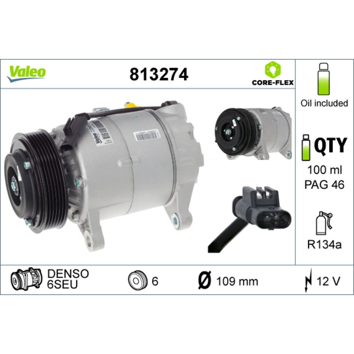 Ilmastoinnin kompressori VALEO 813274