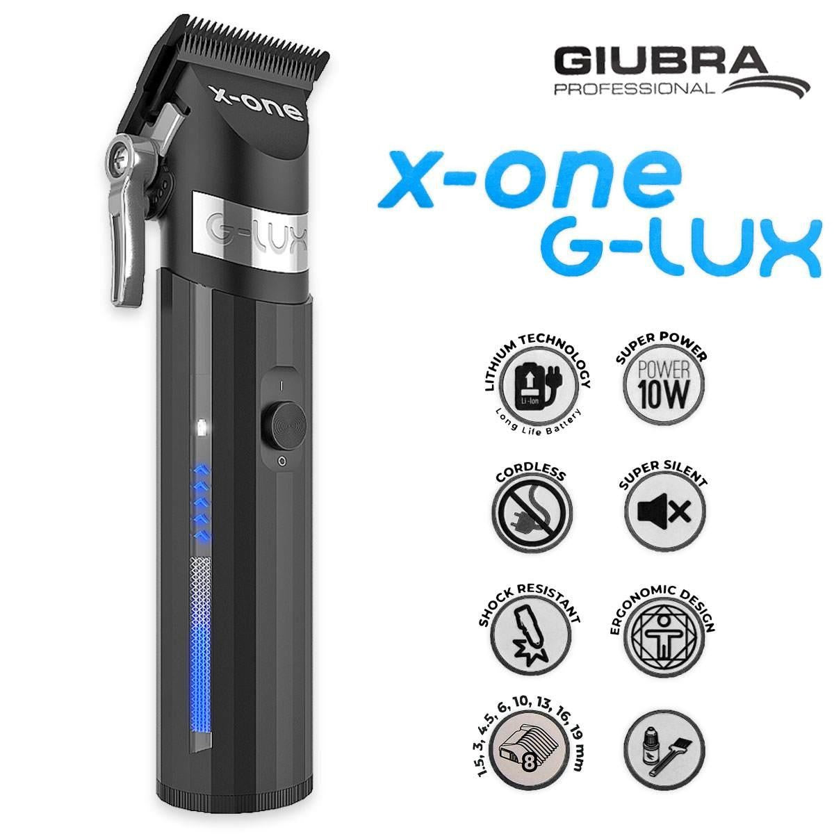 Giubra X-One hiustenleikkauskone Musta Kiinteä terä 440 Japanilainen teräs