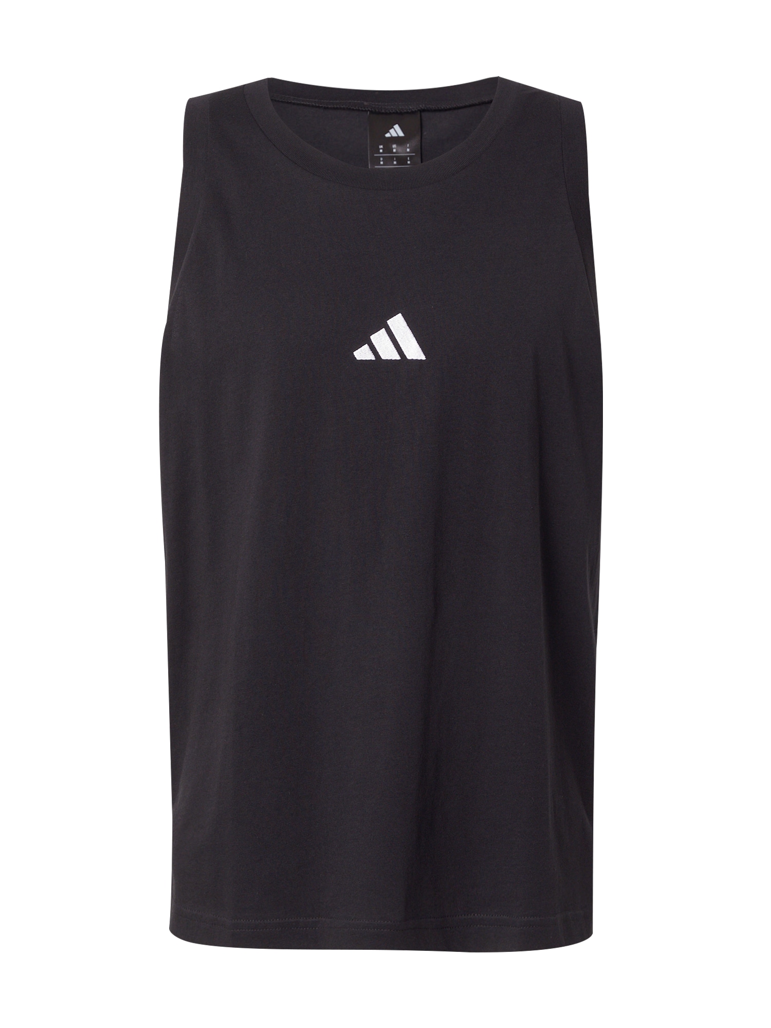 ADIDAS SPORTSWEAR Toiminnallinen paita 'ESSENTIALS SMALL LOGO SINGLE JERSEY TANK' musta / valkoinen