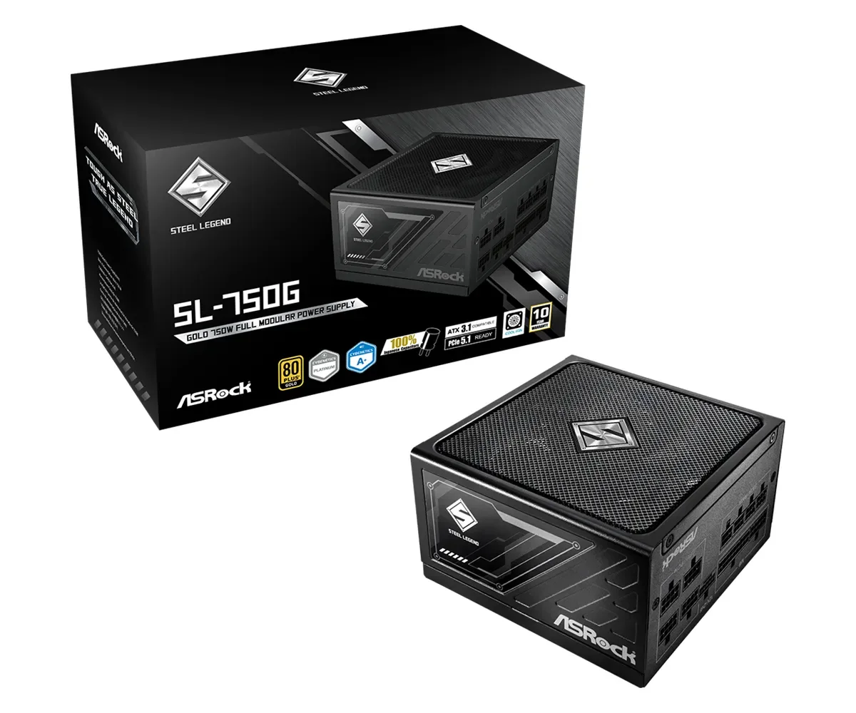 ASRock Steel Legend SL-1000G 1000W -virtalähde, 80 Plus Gold