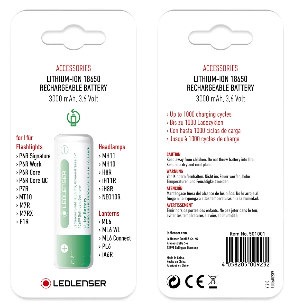 Ledlenser Li-ion 18650 3,6 V 3000 mAh