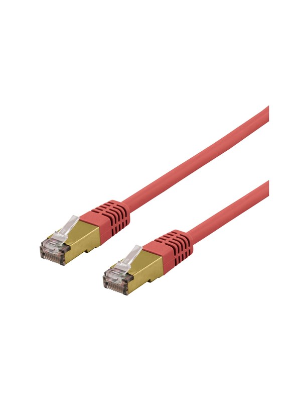 Deltaco Cat6a SFTP RJ45 1m -verkkokaapeli, punainen