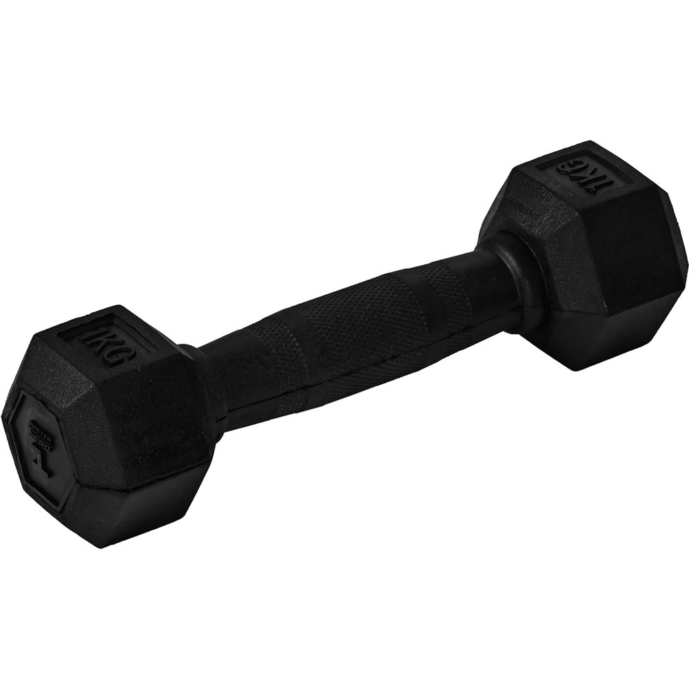 Master Fitness Nero Rubber Coated Hex, Hex hantlar - 1 kg