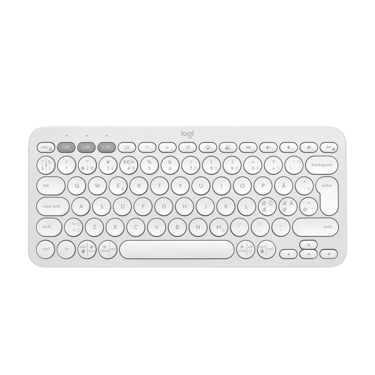 Logitech Pebble Keys 2 K380s Wireless Keyboard - Tonal Off-White - Näppäimistö - Pohjoismainen - Valkoinen